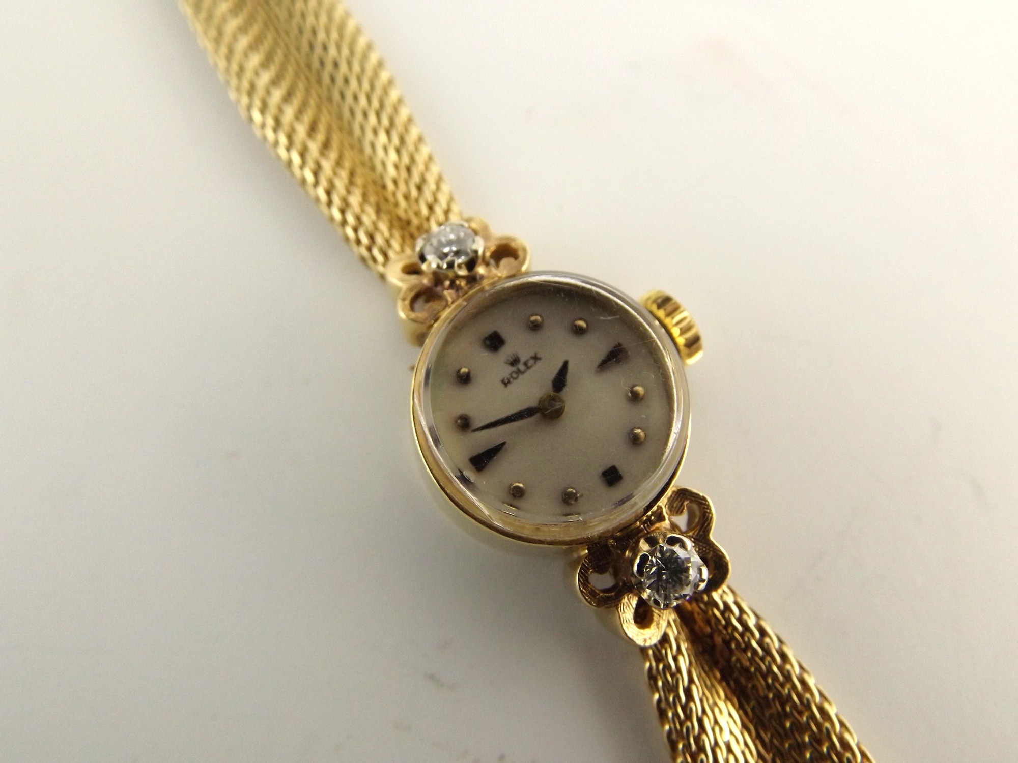 14k Yellow Gold and Diamond  17 Jewel Rolex Ladies Watch