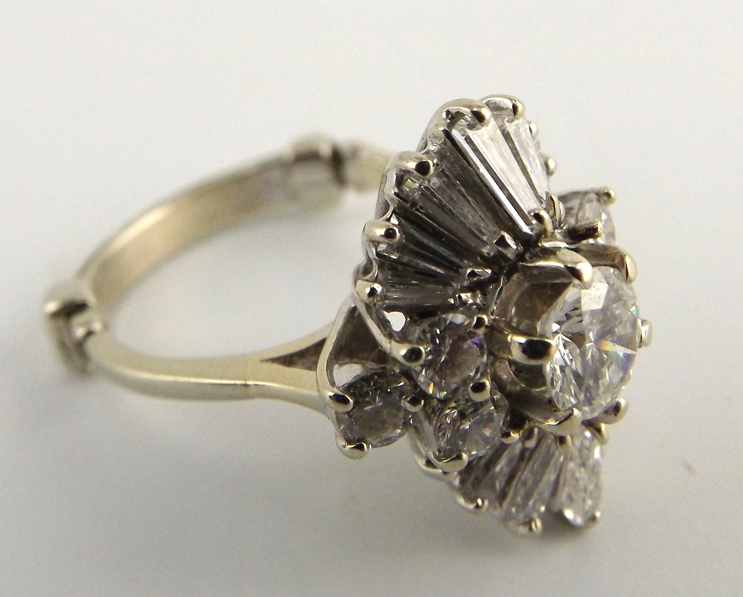 14k White Gold and Diamond Ring