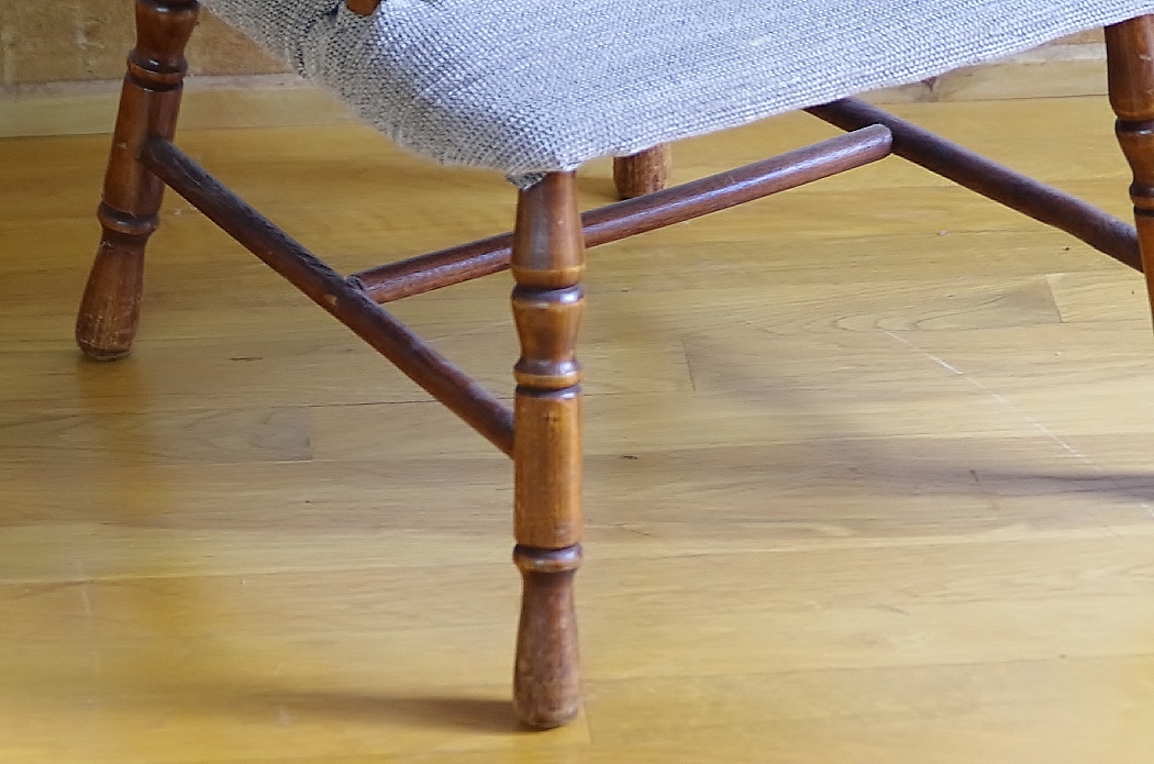 Vintage Child Size Cherry Chair with Upholstered Seat