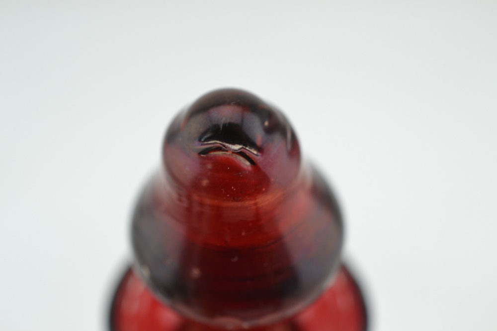 Vintage Egermann Ruby Red Bohemian Czech Glass Decanter & Glasses