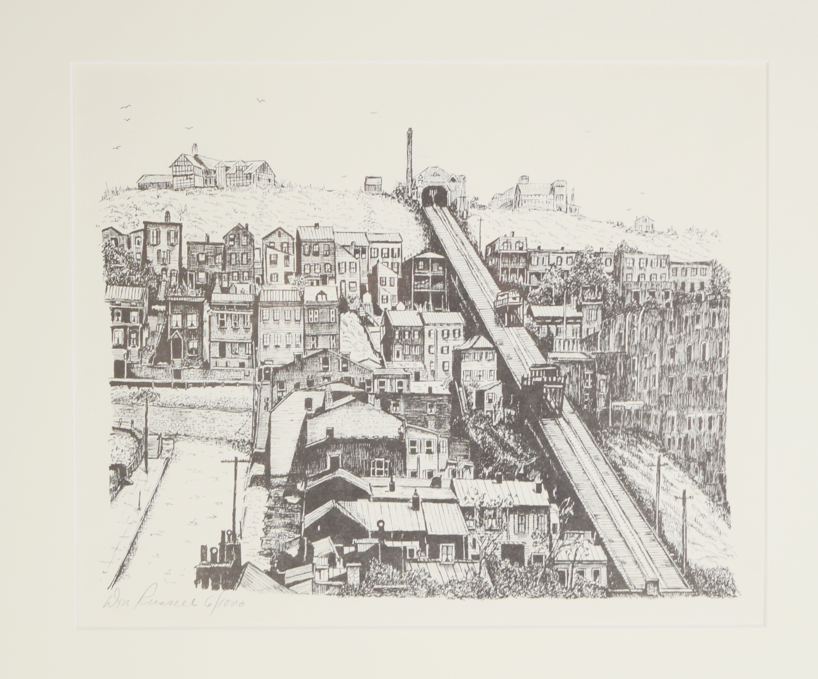 A Black and White Print of the Mt. Adams Incline