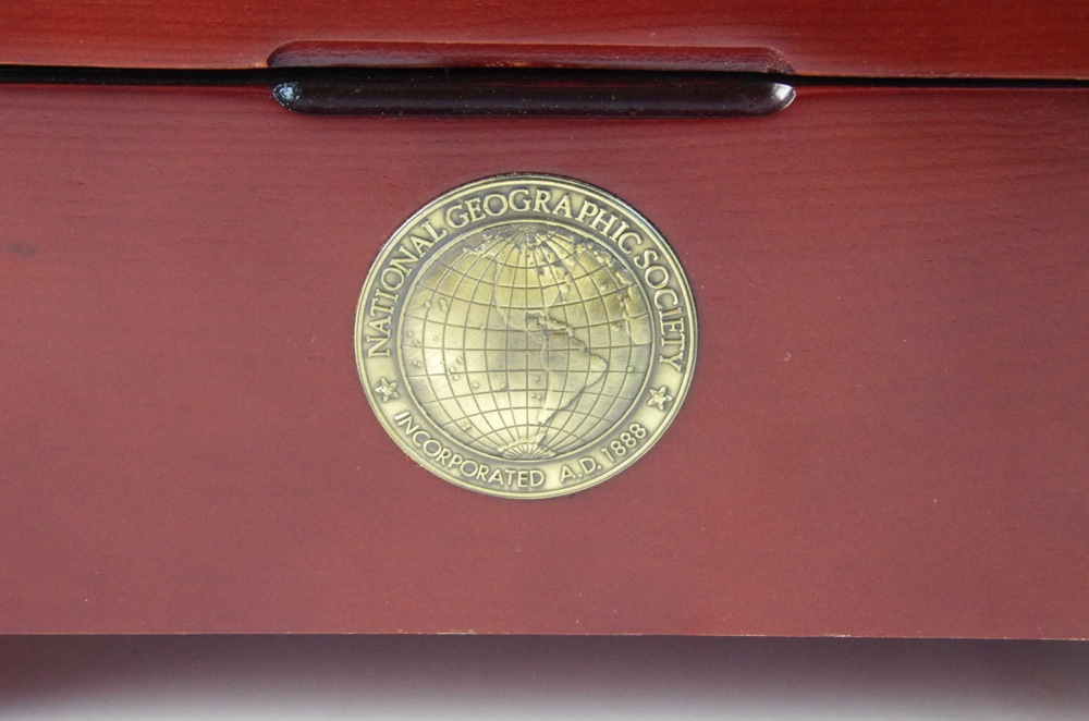 Vintage Model Train Engine Display, Clock, and Wood Box of CD's