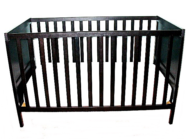 IKEA Solid Wood Baby Crib with Adjustable Side & Serta Mattress