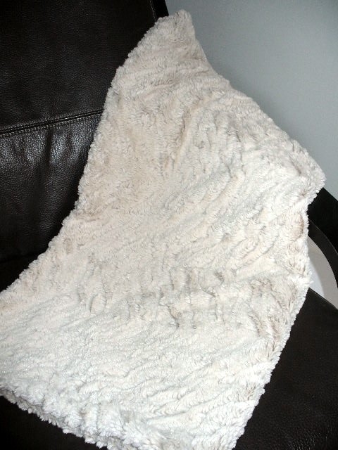 IKEA Leather Easy Chair Paired with an Artificial Fur Throw