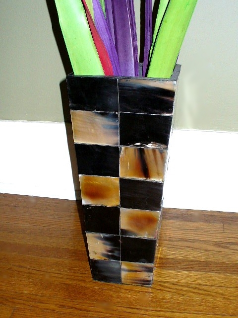 Contemporary Artificial Arrangement in a Modern Wood Vase