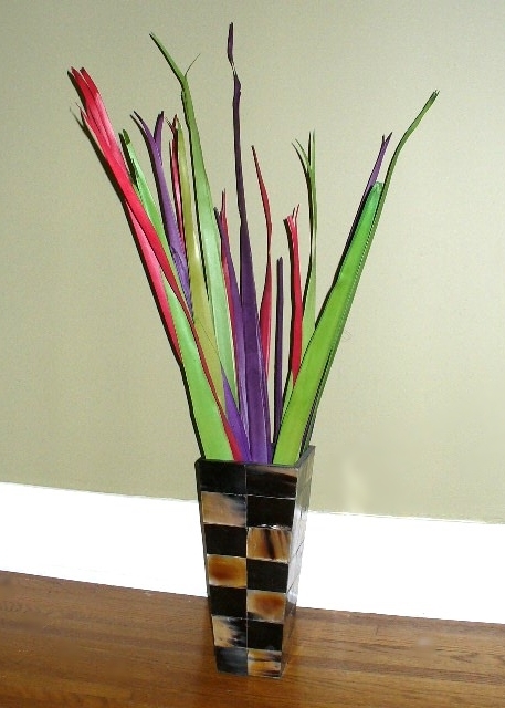 Contemporary Artificial Arrangement in a Modern Wood Vase