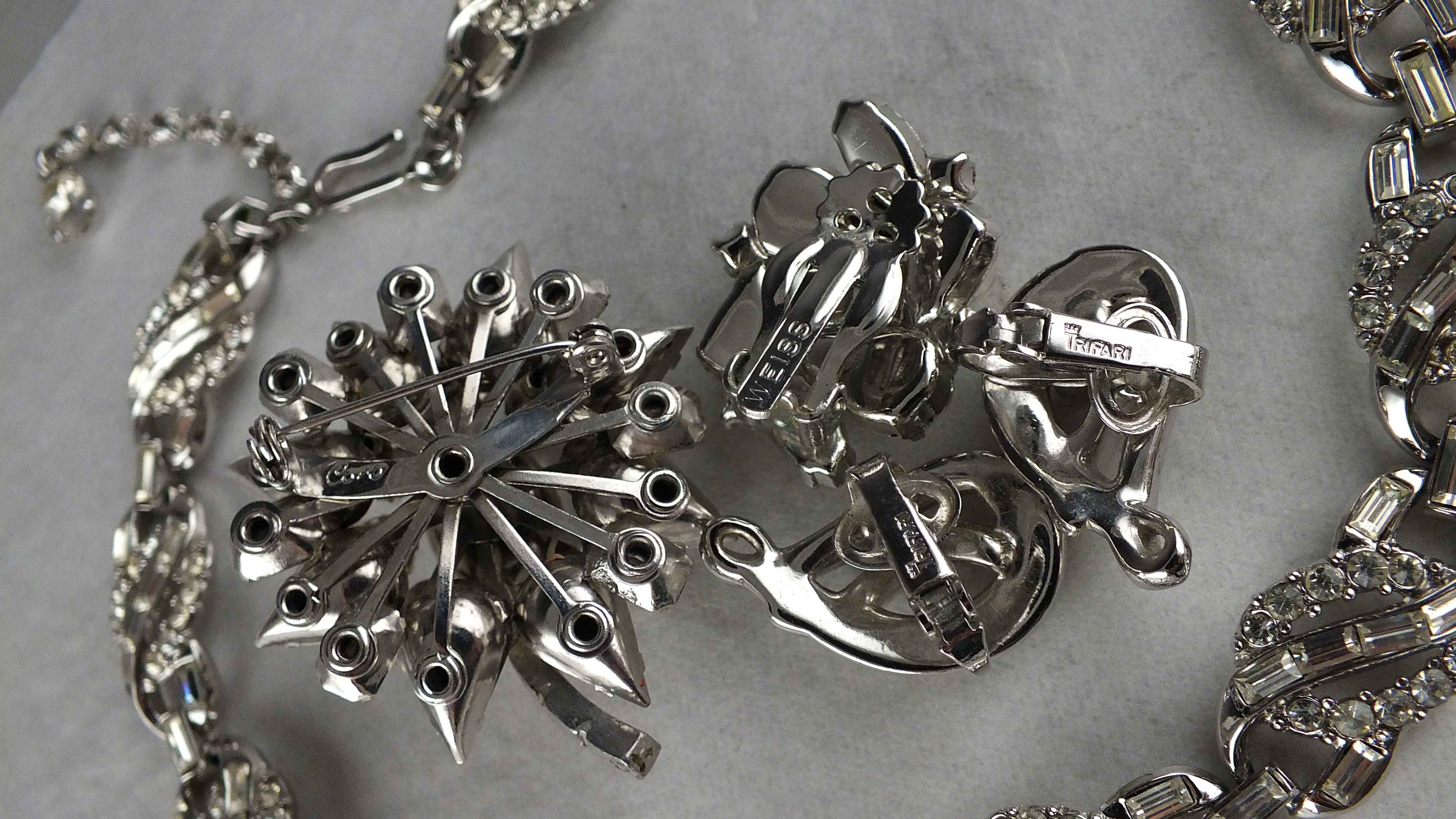 Vintage Trifari, Coro and Weiss Rhinestone Jewelry