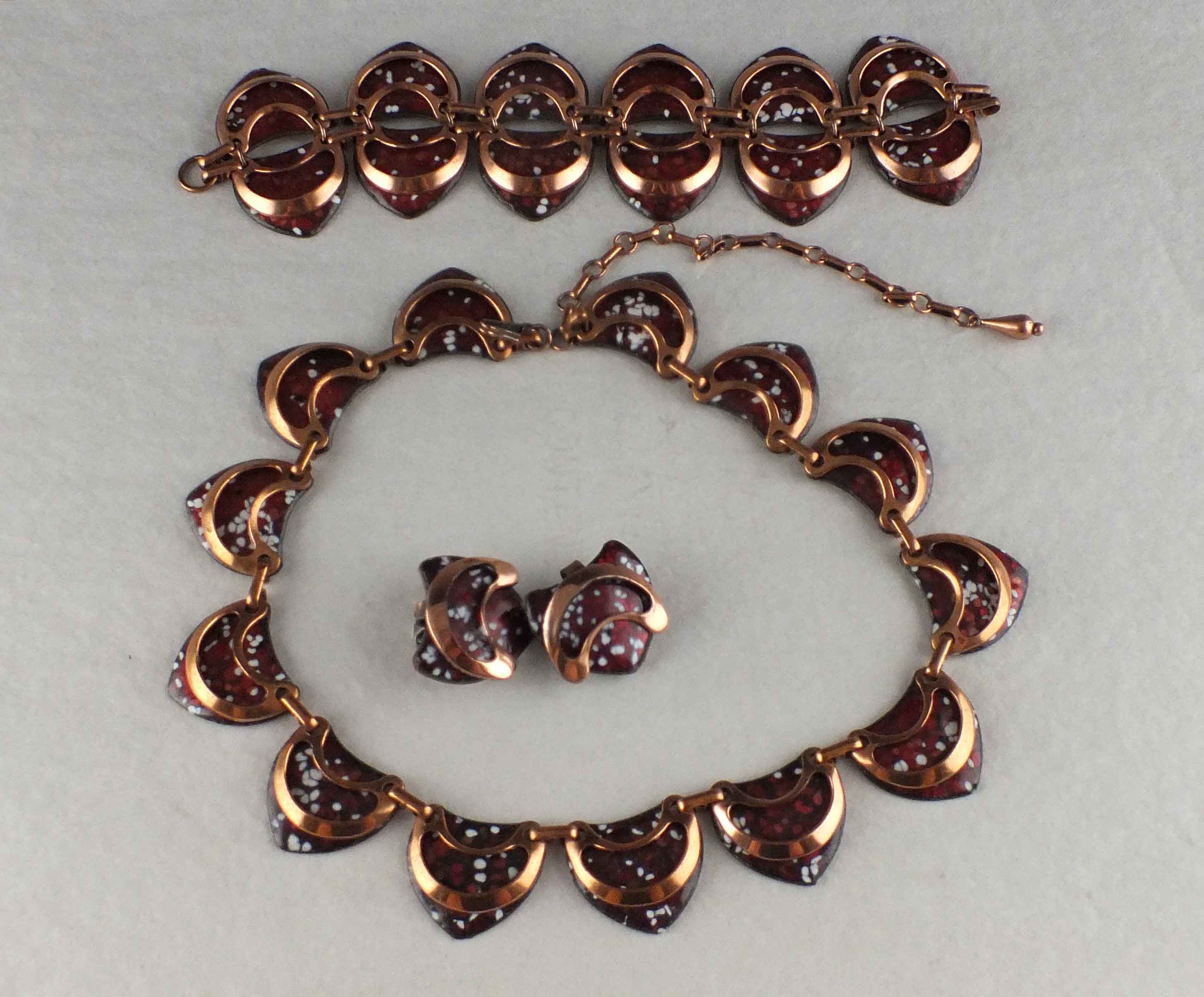 Vintage Matisse Copper and Enameled Jewelry Ensemble 
