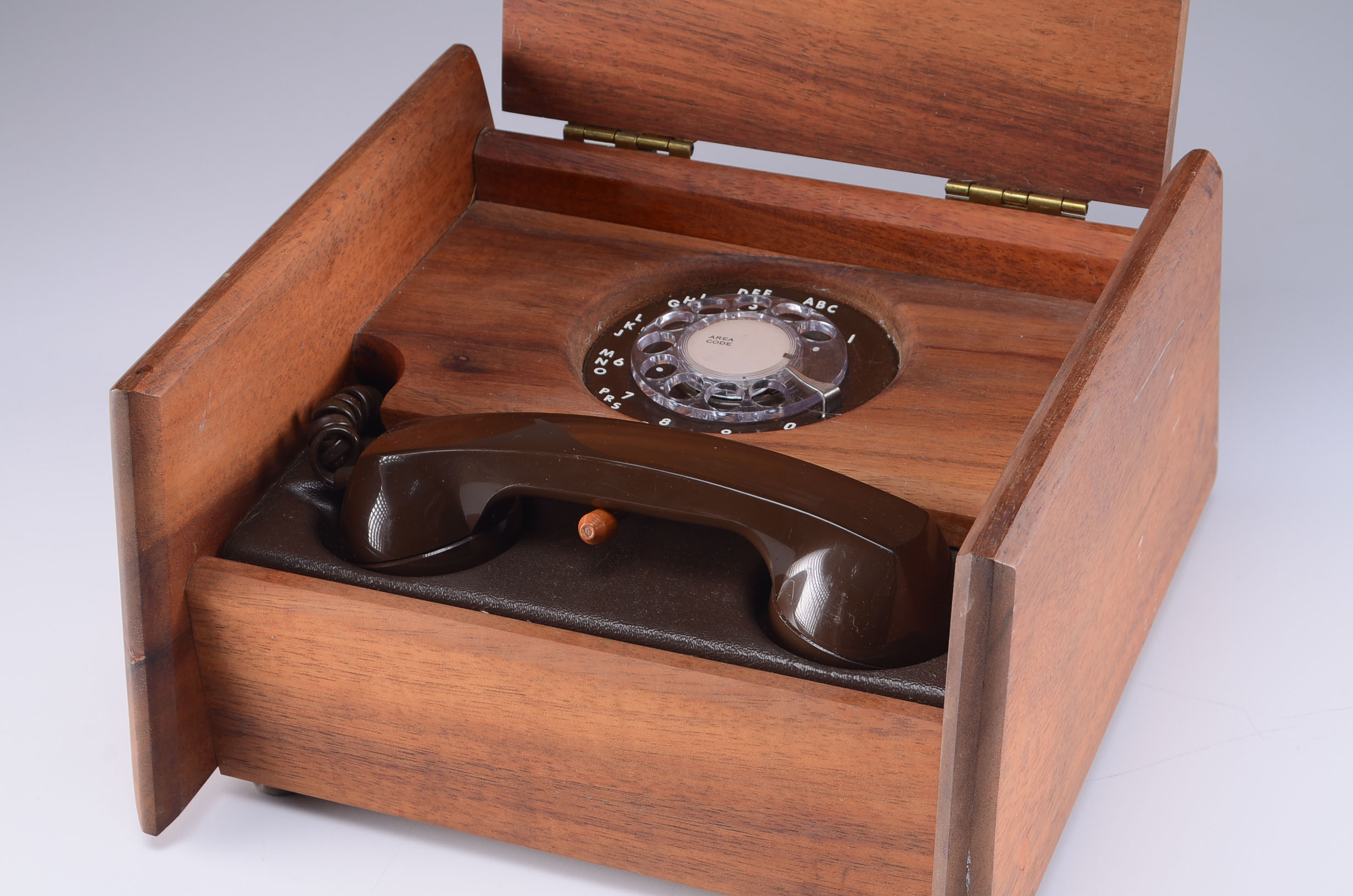 Paul Nelson Industries Rotary Telephone in Wooden Box