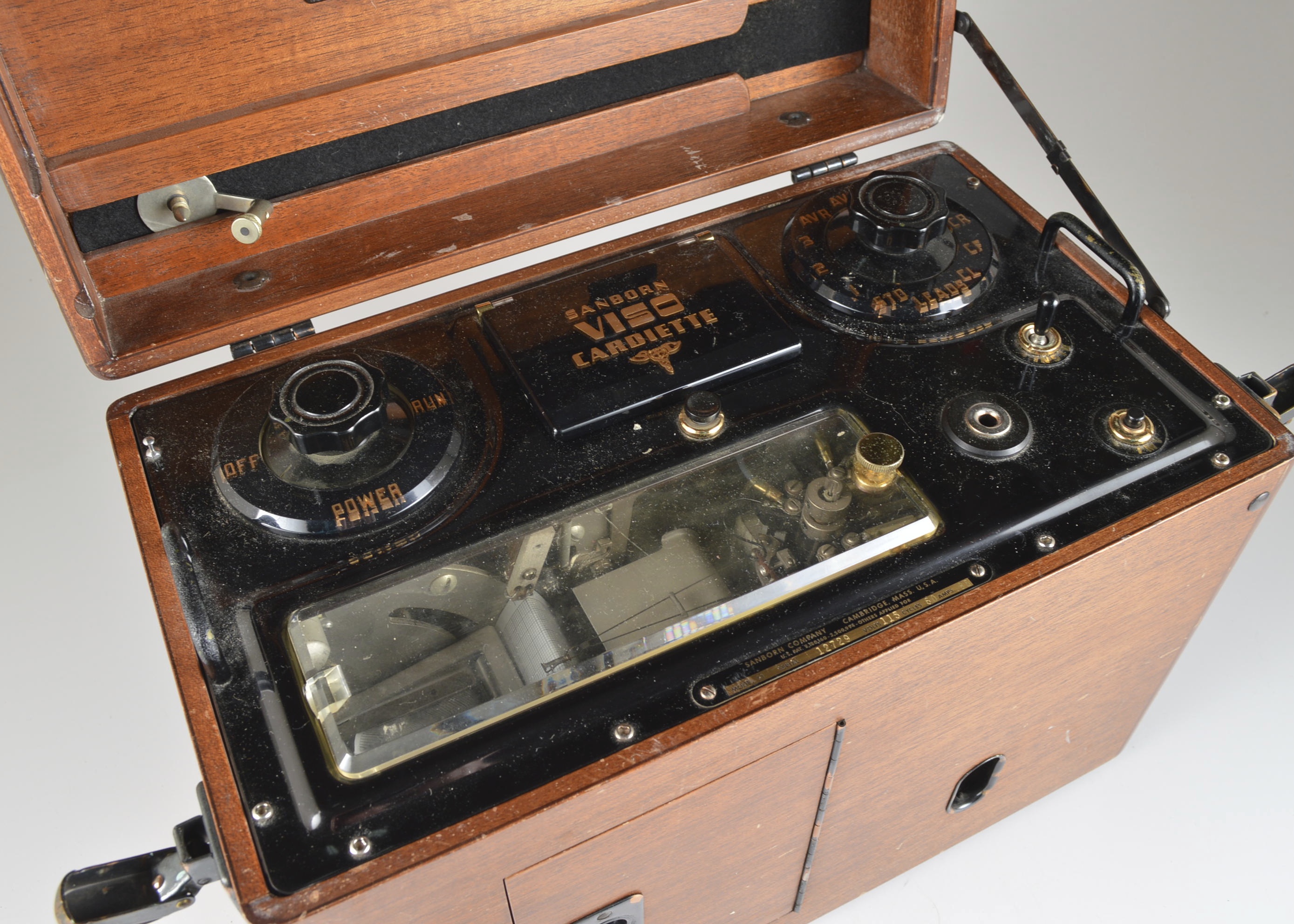 Vintage Sanborn Viso Cardiette Portable ECG in Wood Case