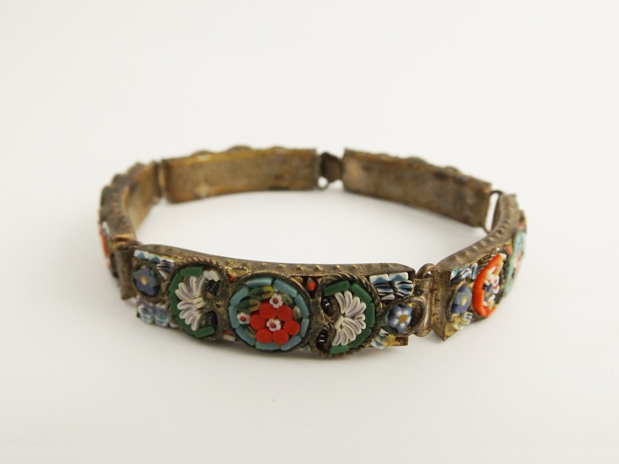 Vintage Italian Micro Mosaic Link Bracelet