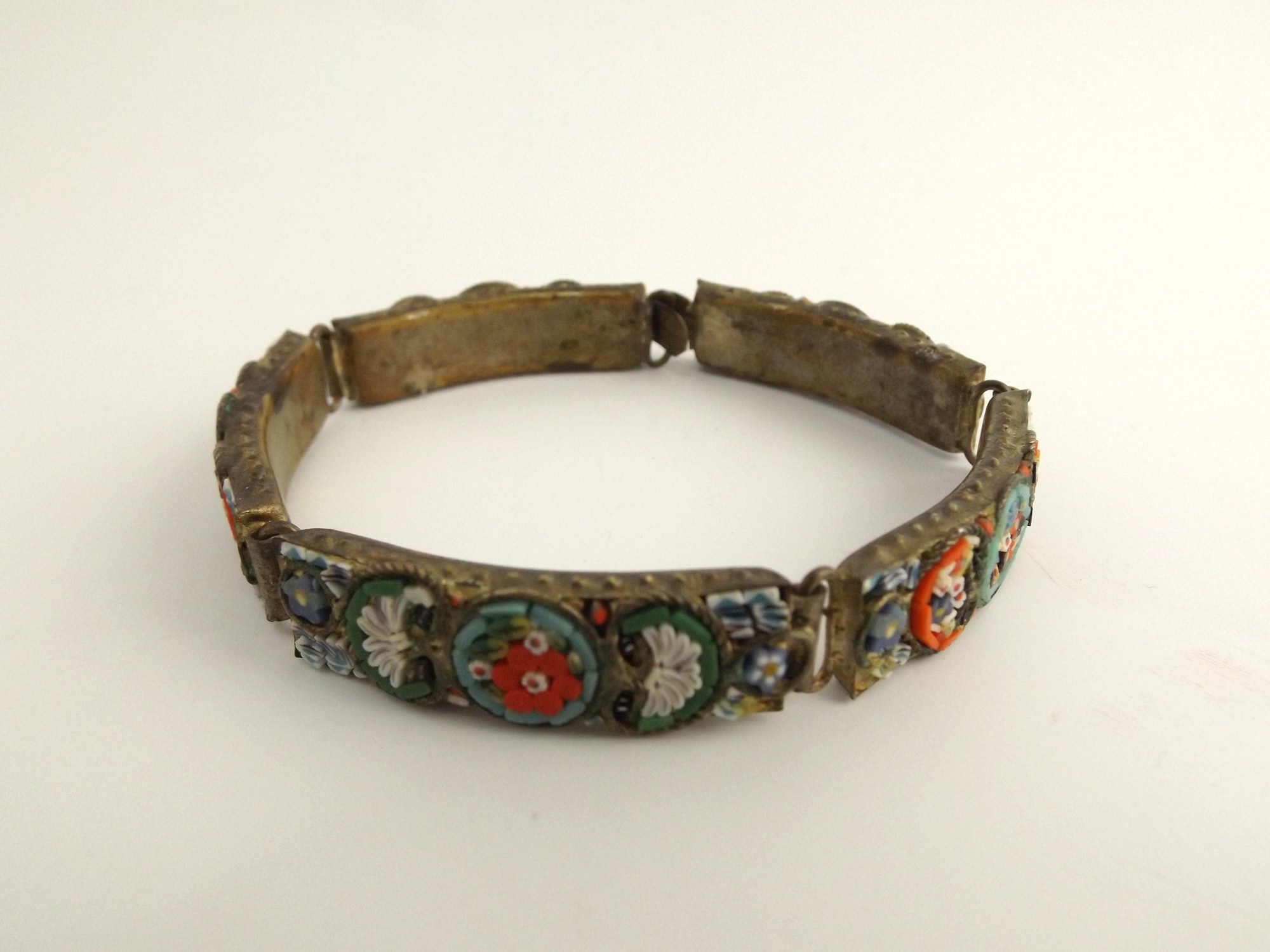 Vintage Italian Micro Mosaic Link Bracelet