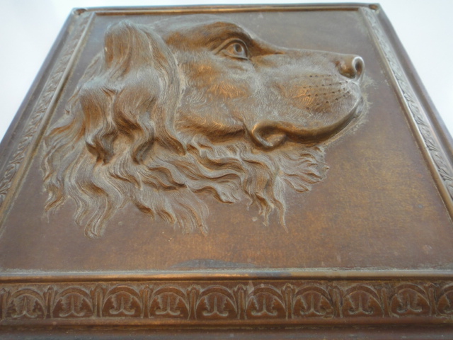 Vintage Bronze Dog Wall Hanging 