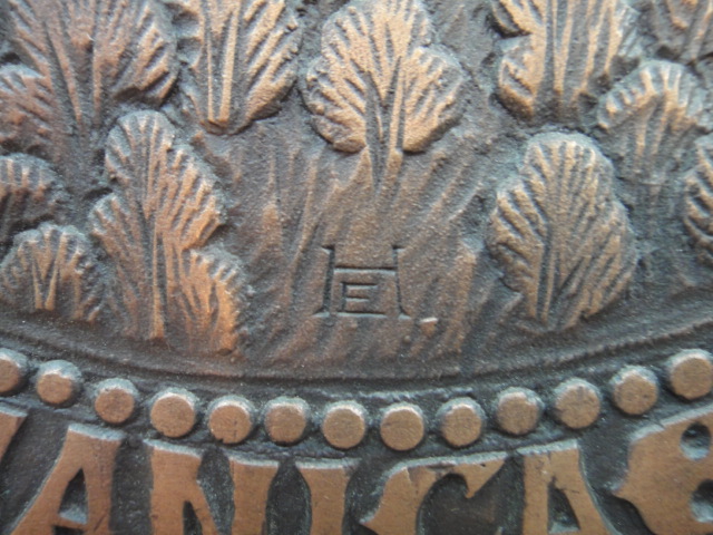 Vintage Solid Bronze Wall Plaque