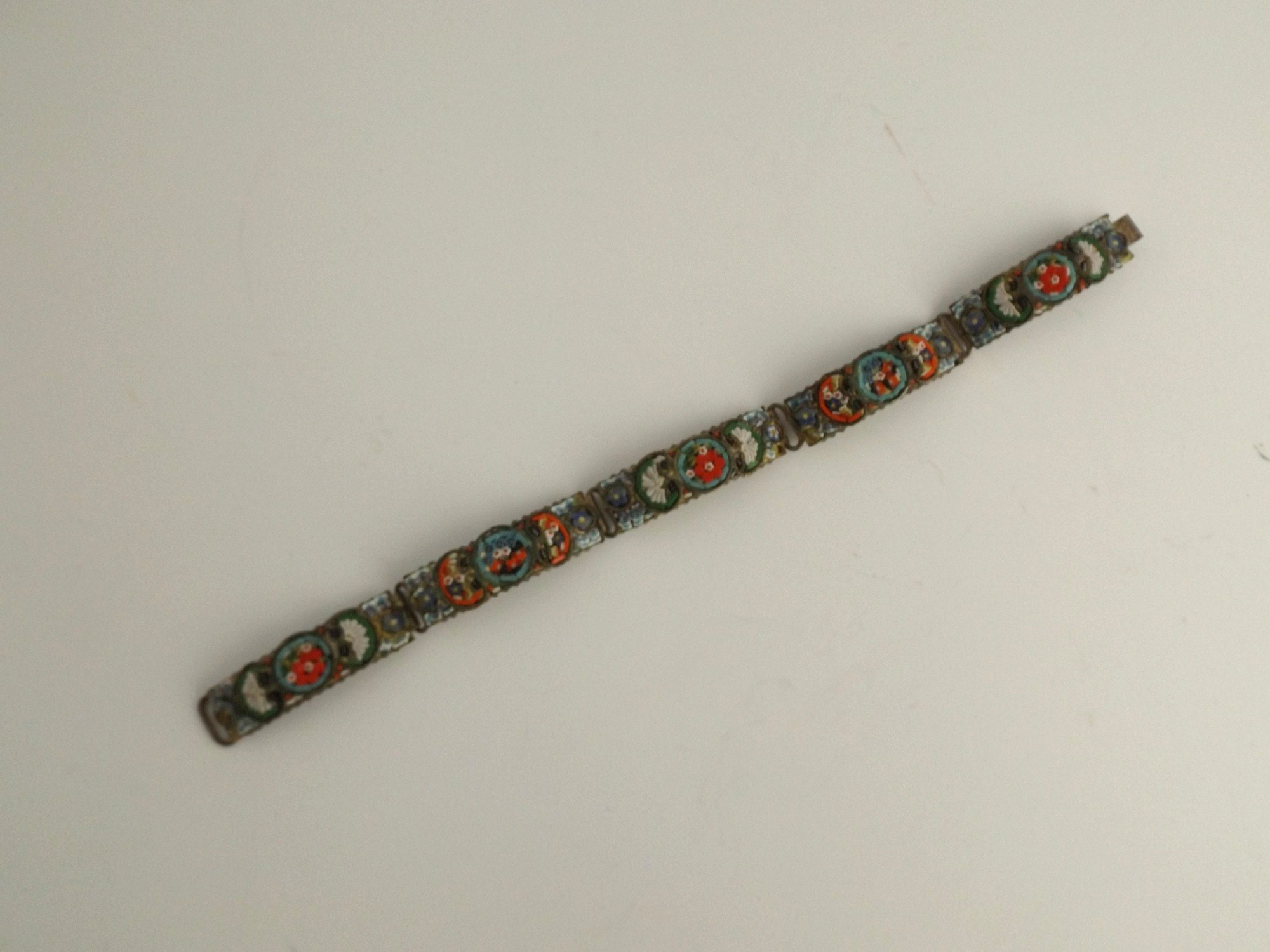 Vintage Italian Micro Mosaic Link Bracelet