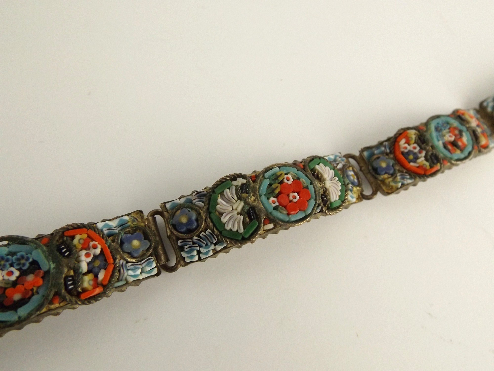Vintage Italian Micro Mosaic Link Bracelet