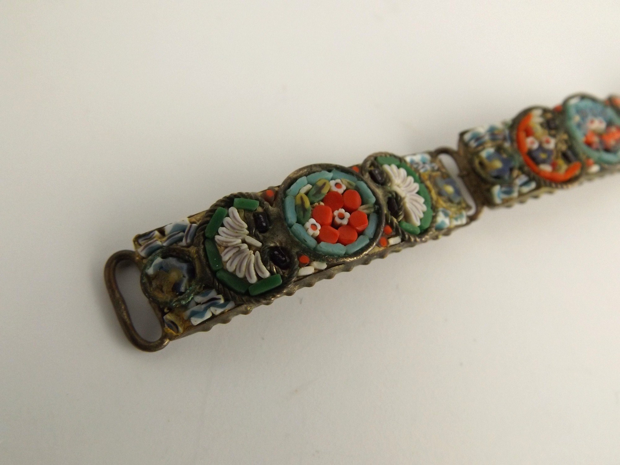Vintage Italian Micro Mosaic Link Bracelet