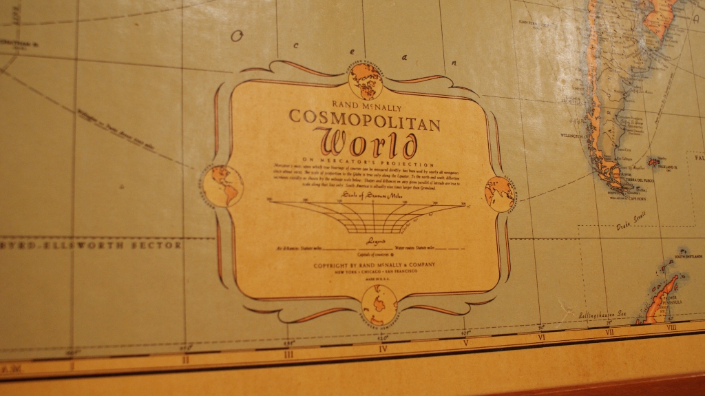 Vintage Large Rand McNally Framed Board Map