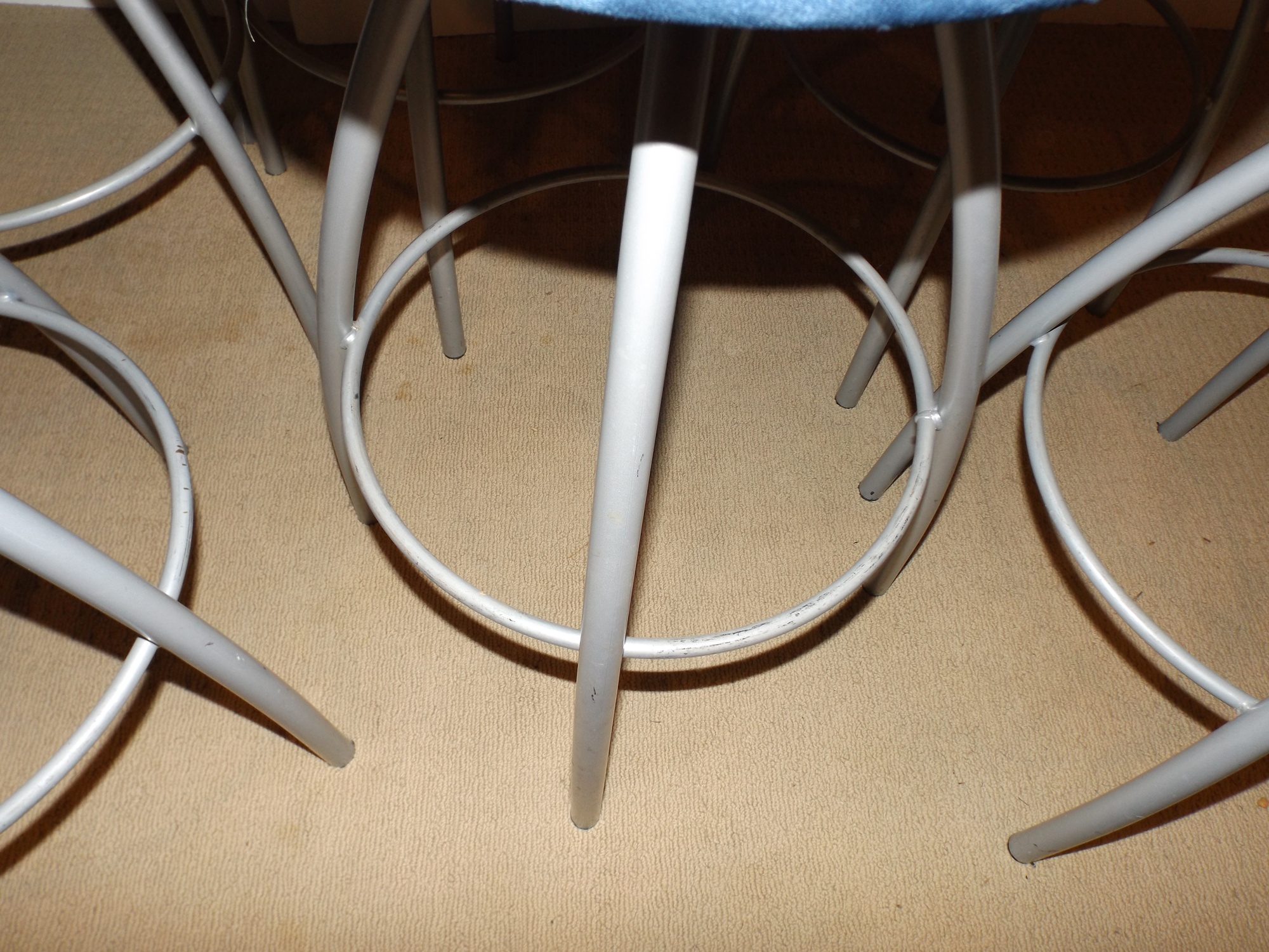 Six Modern Gray Metal Stools