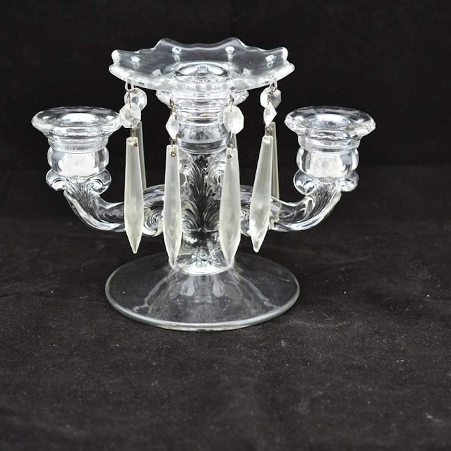 Vintage Cambridge Glass Co. Triple Candelabra #1307