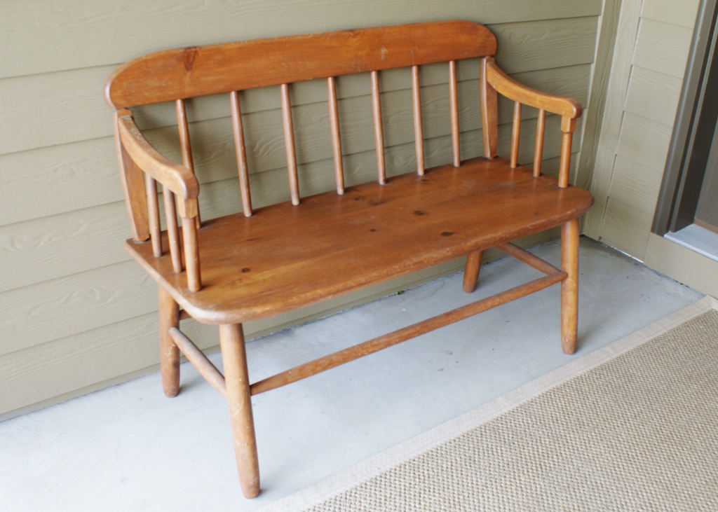 Vintage Honey Pine Settee