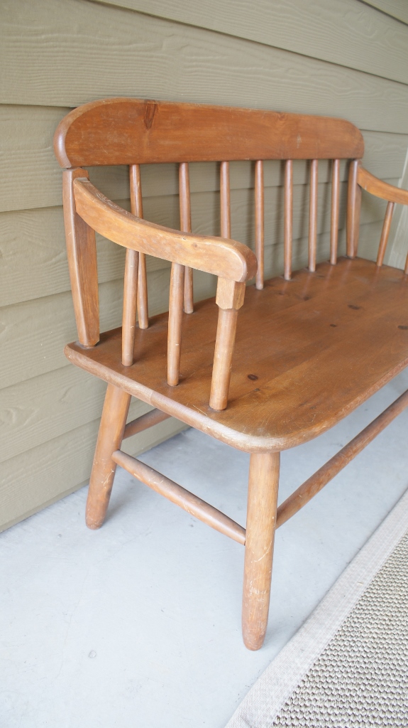 Vintage Honey Pine Settee