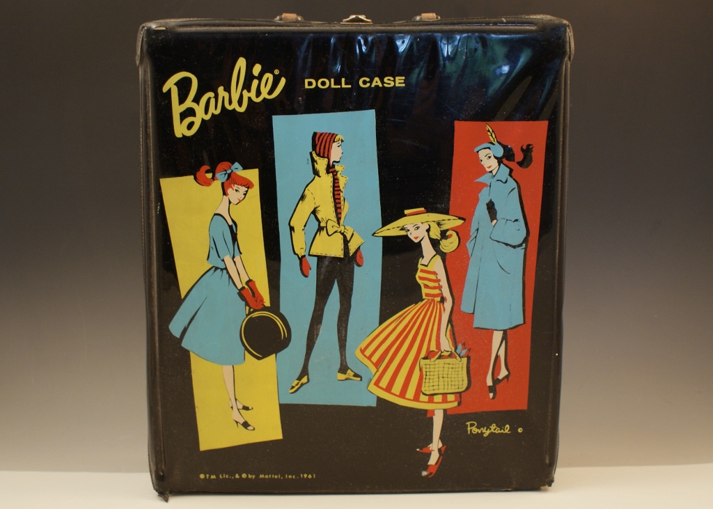 Vintage 1961 Barbie Vinyl Case Full of Vintage Barbie Clothes