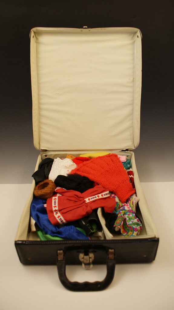 Vintage 1961 Barbie Vinyl Case Full of Vintage Barbie Clothes