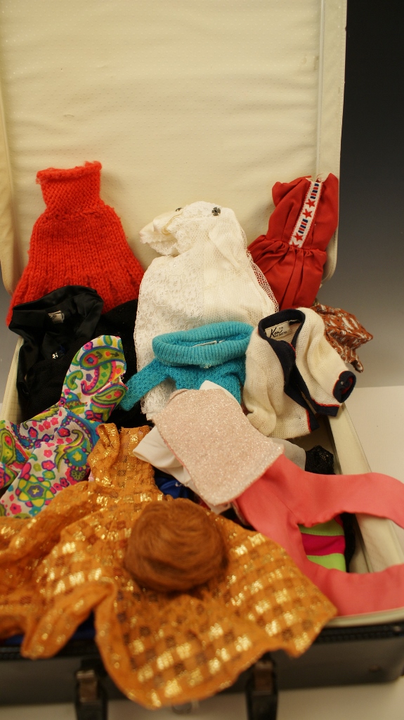 Vintage 1961 Barbie Vinyl Case Full of Vintage Barbie Clothes