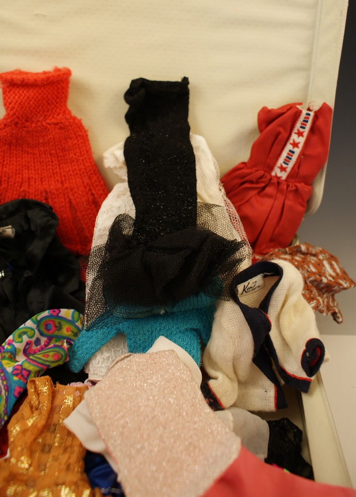 Vintage 1961 Barbie Vinyl Case Full of Vintage Barbie Clothes