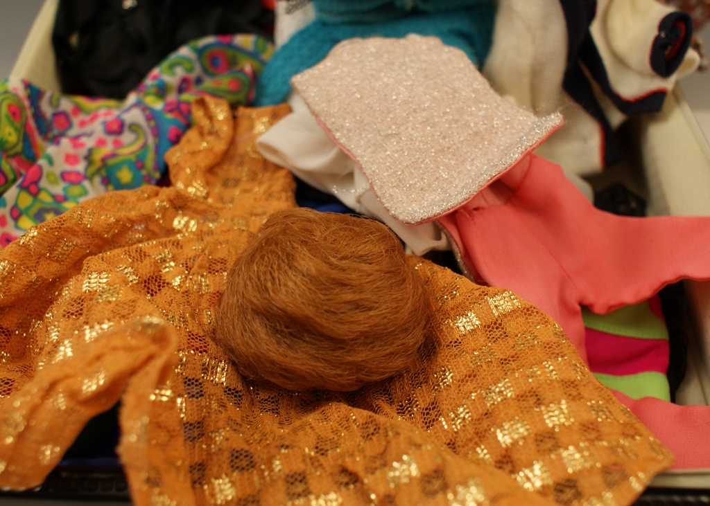 Vintage 1961 Barbie Vinyl Case Full of Vintage Barbie Clothes