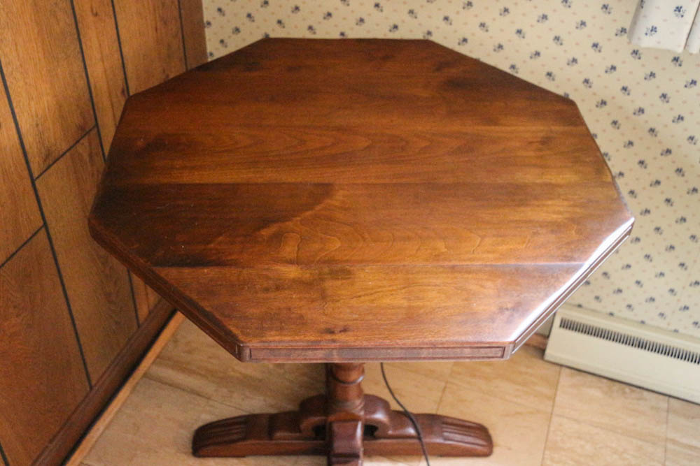Vintage Carved Pedestal Table