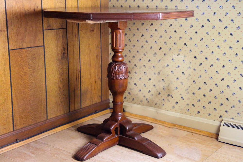 Vintage Carved Pedestal Table