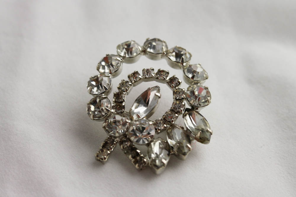 Lot of Four Vintage Rhinestone Pins