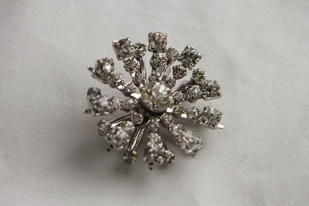 Lot of Four Vintage Rhinestone Pins