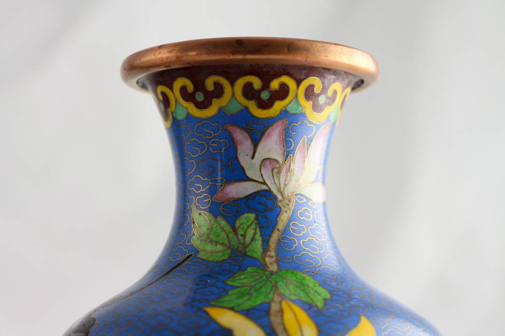 Pair of Chinese Cloisonne Vases