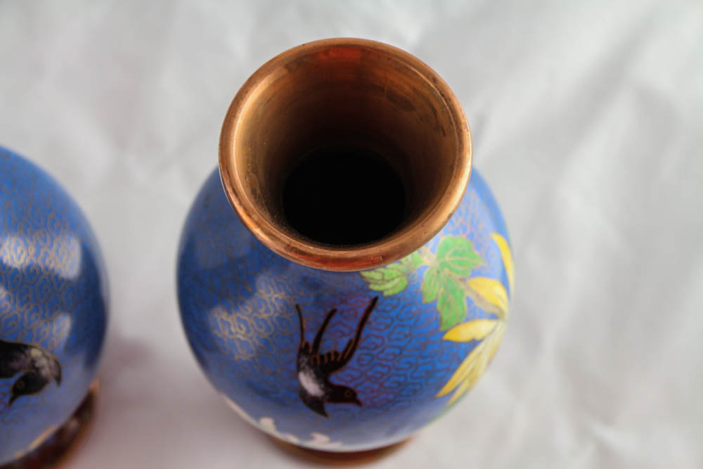 Pair of Chinese Cloisonne Vases
