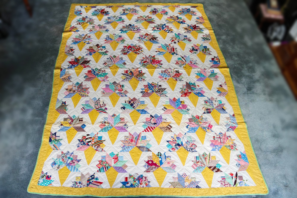 Vintage Hand-Stitched Quilt