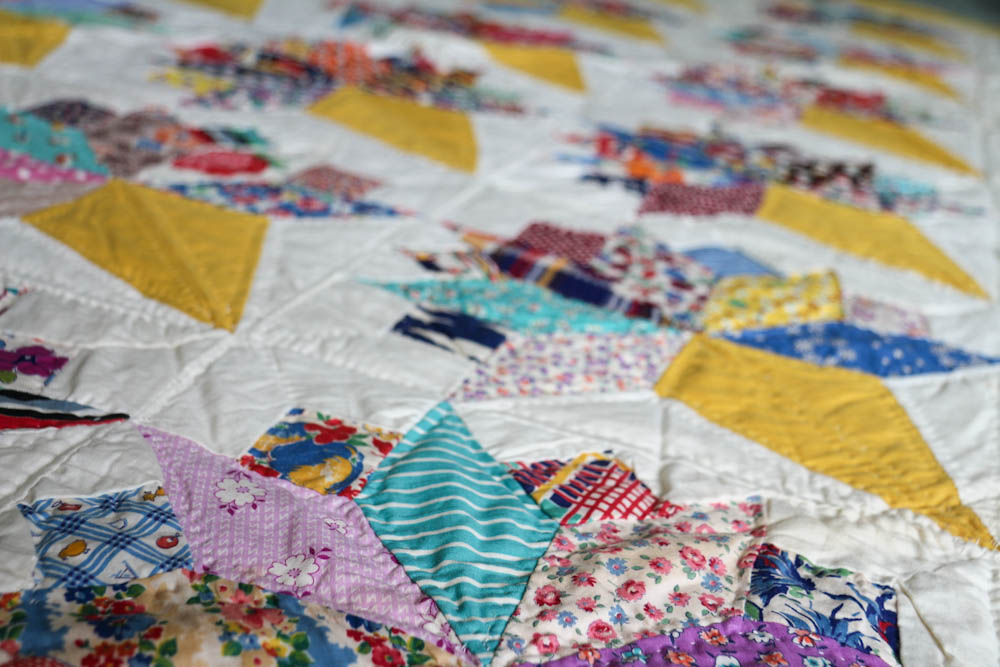 Vintage Hand-Stitched Quilt