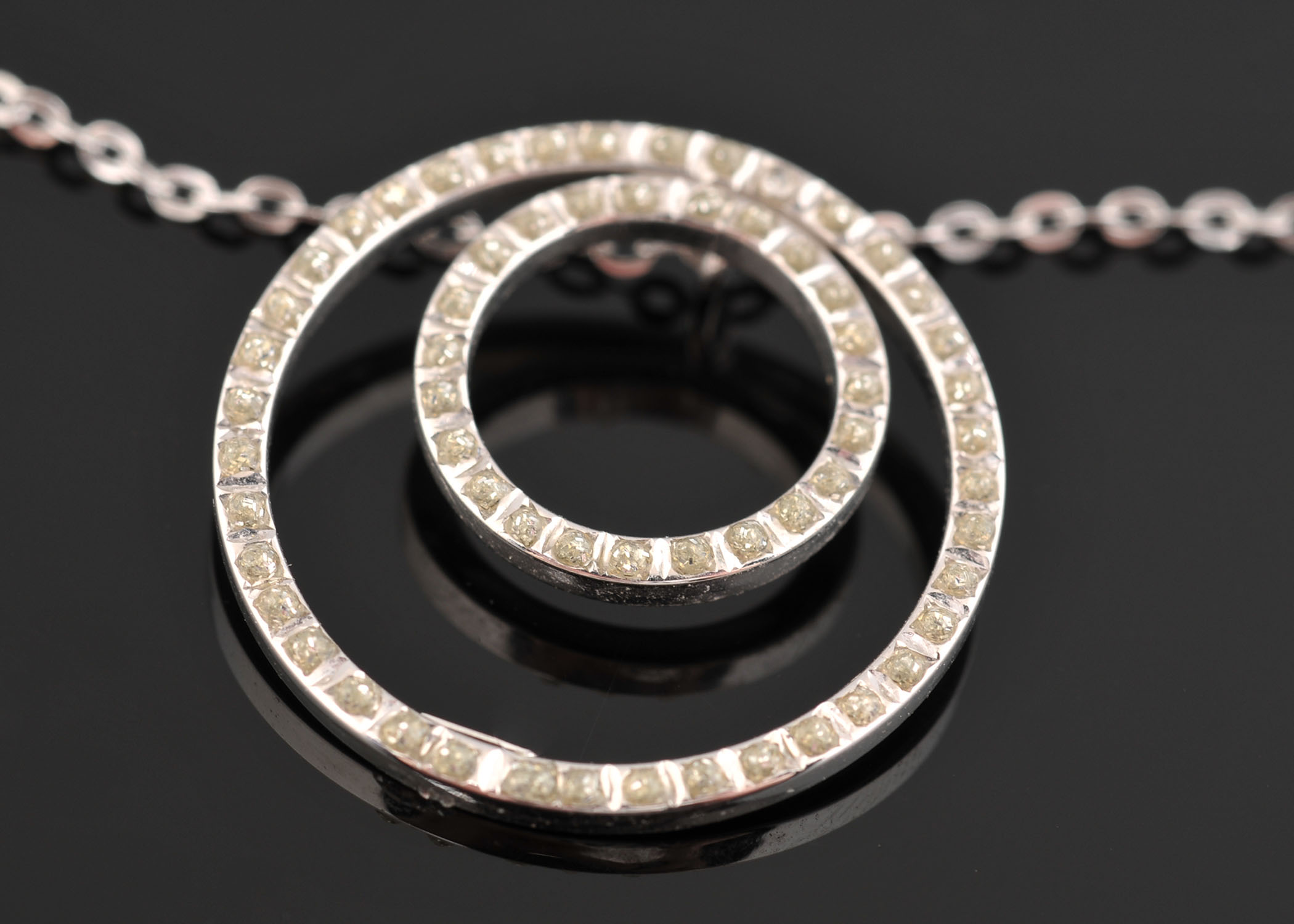 14 K White Gold and Diamond Necklace