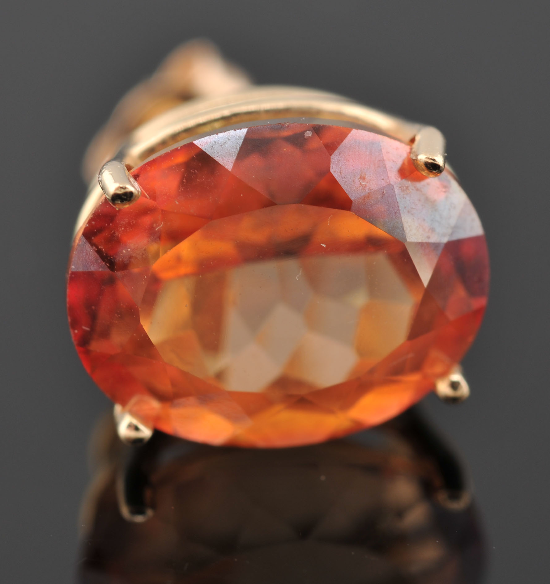 Pair of 14 K Orange Topaz Earrings