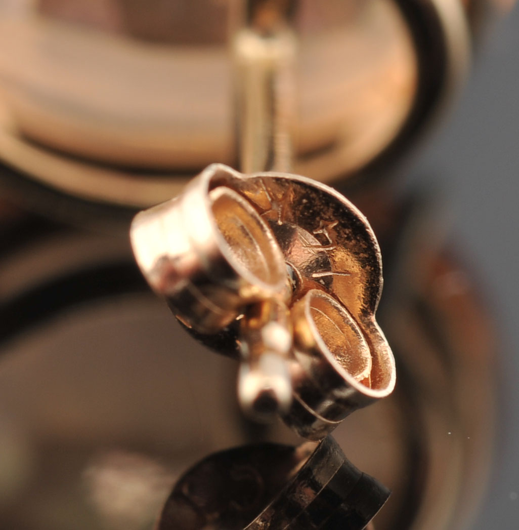 Pair of 14 K Orange Topaz Earrings