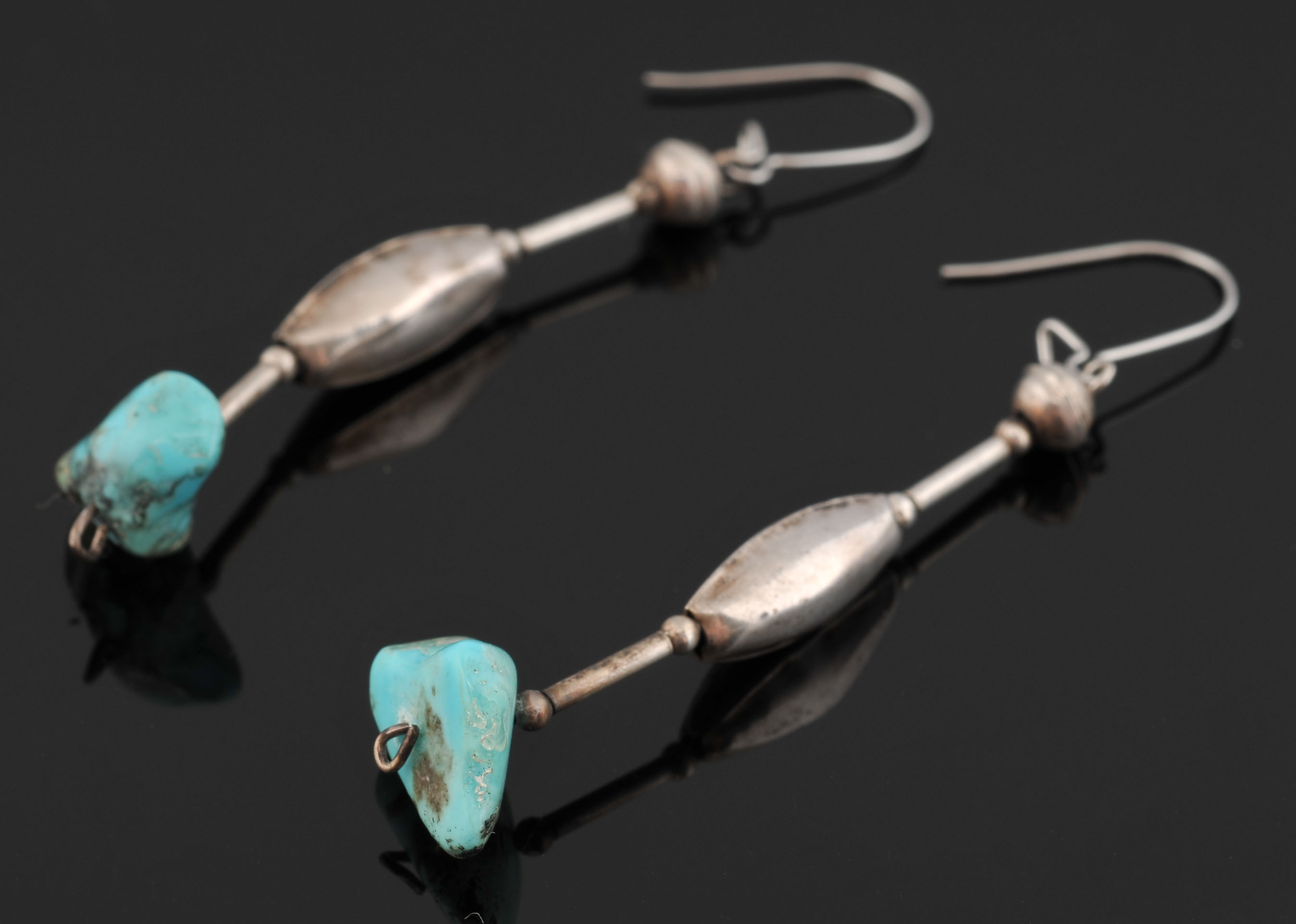 Two Unmarked Silver Zuni Indian Inlay Rings and Earrings