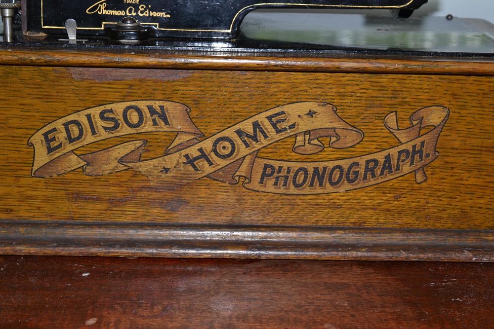 Circa 1908 Edison Model C Home Phonograph With Witches Hat Horn