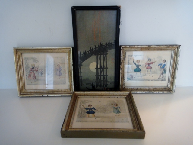 Four 19th Century Hand Colored Bookplates & More