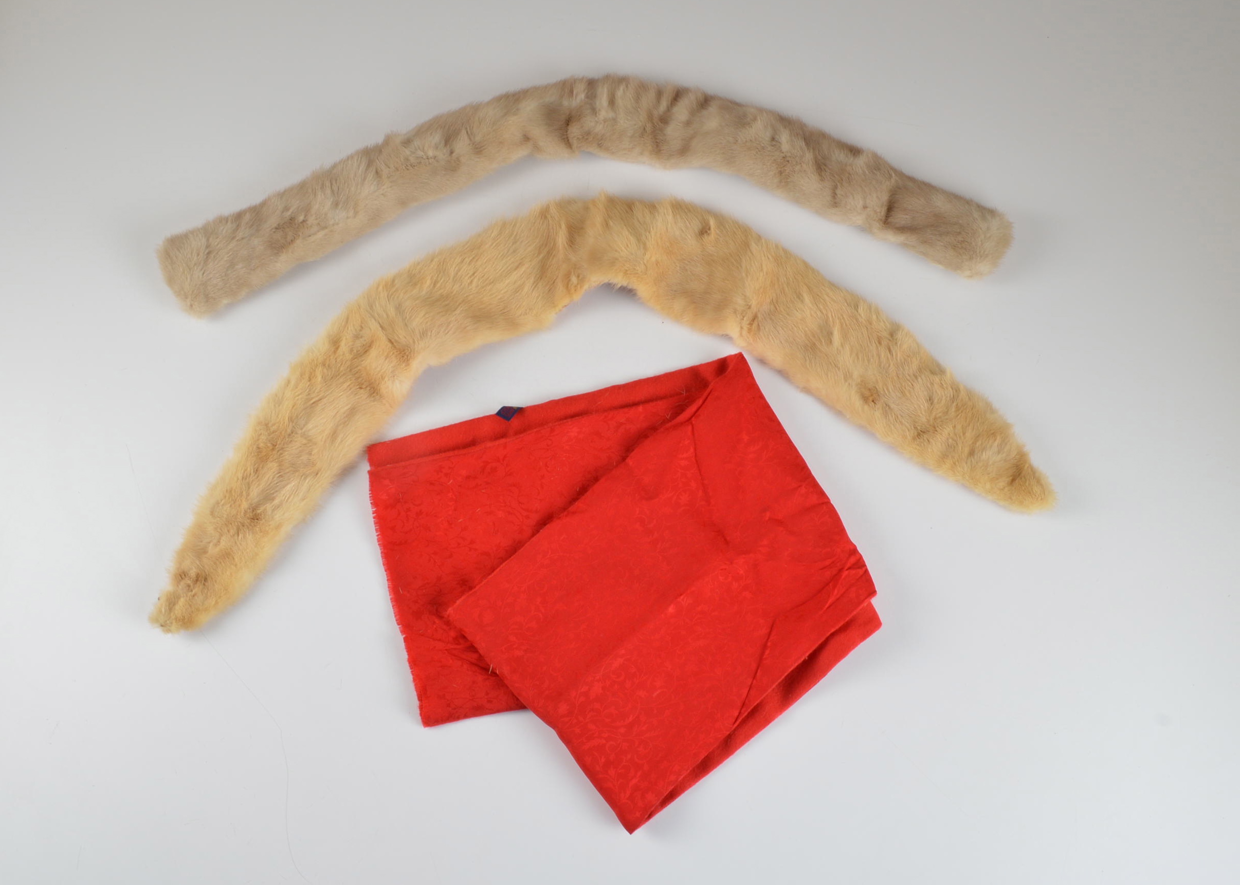 Vintage Items Including Two Natural Mink Fur Collars