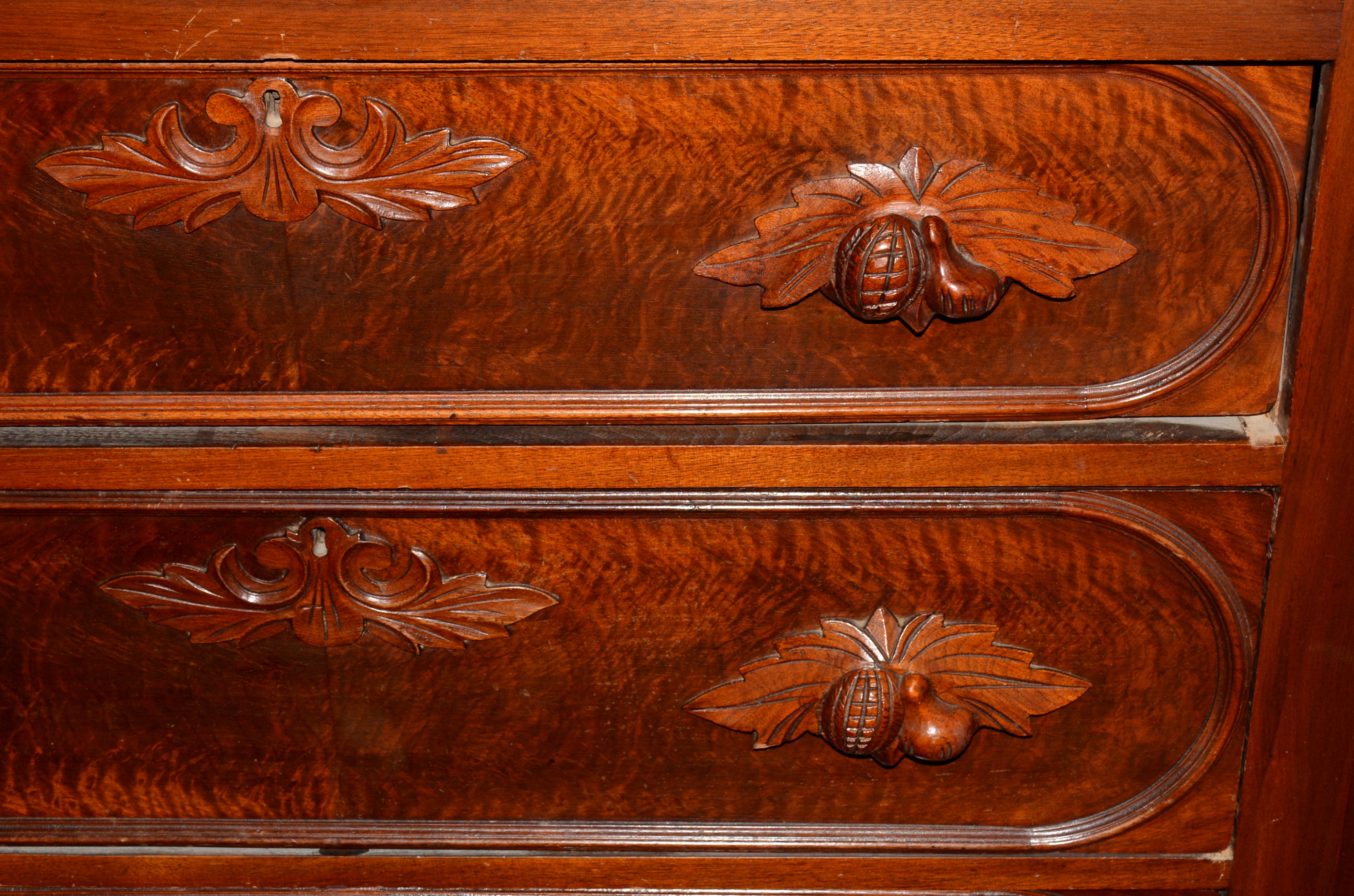 Victorian Chest of Drawers with Hand-Carved Fruit Handles 