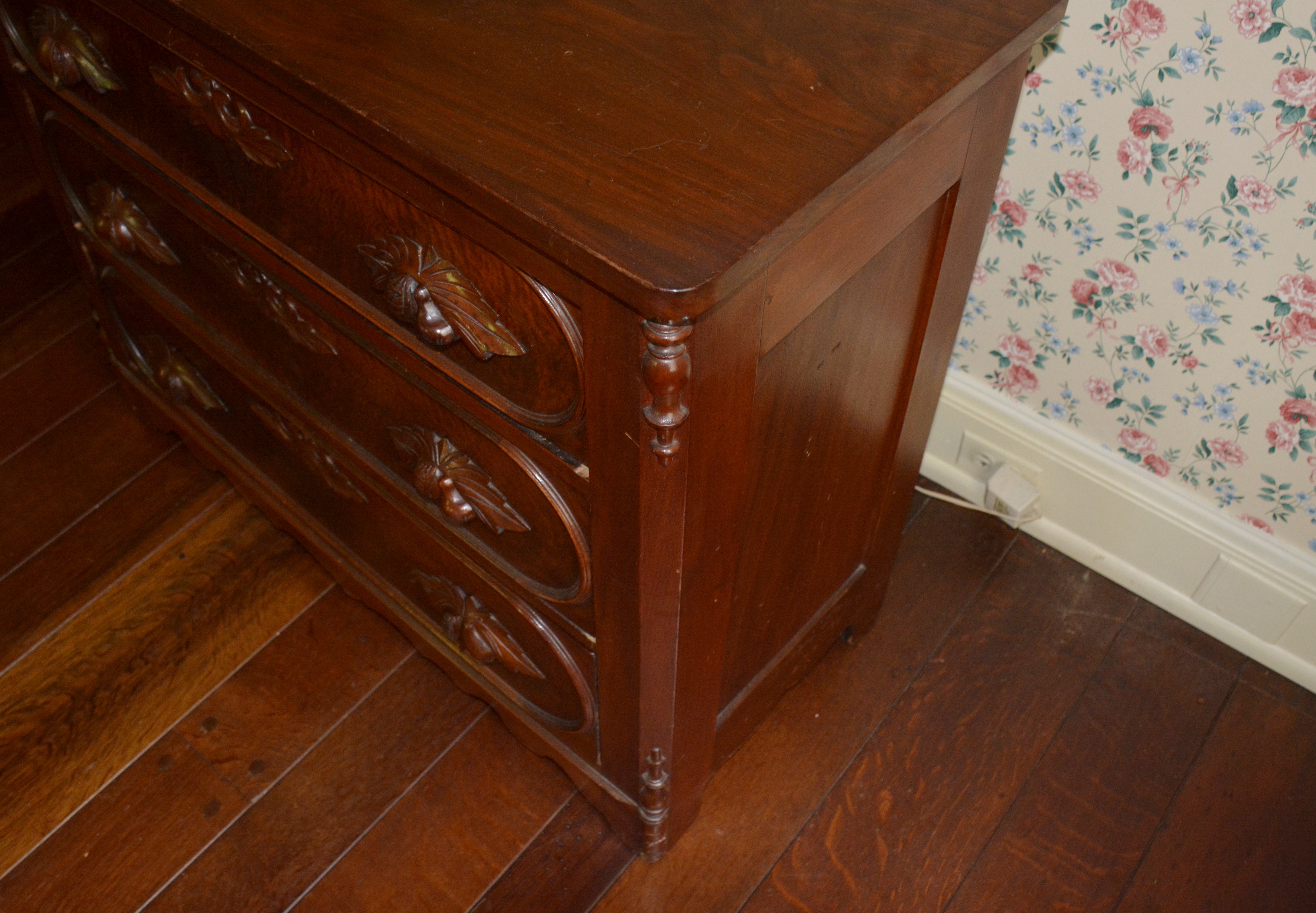 Victorian Chest of Drawers with Hand-Carved Fruit Handles 