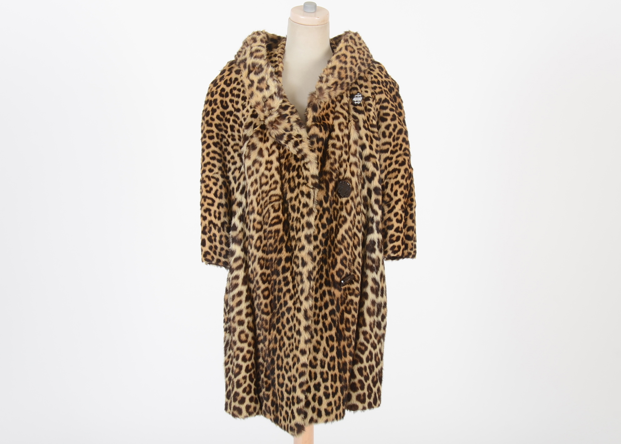 1950s Vintage Leopard Fur Coat 