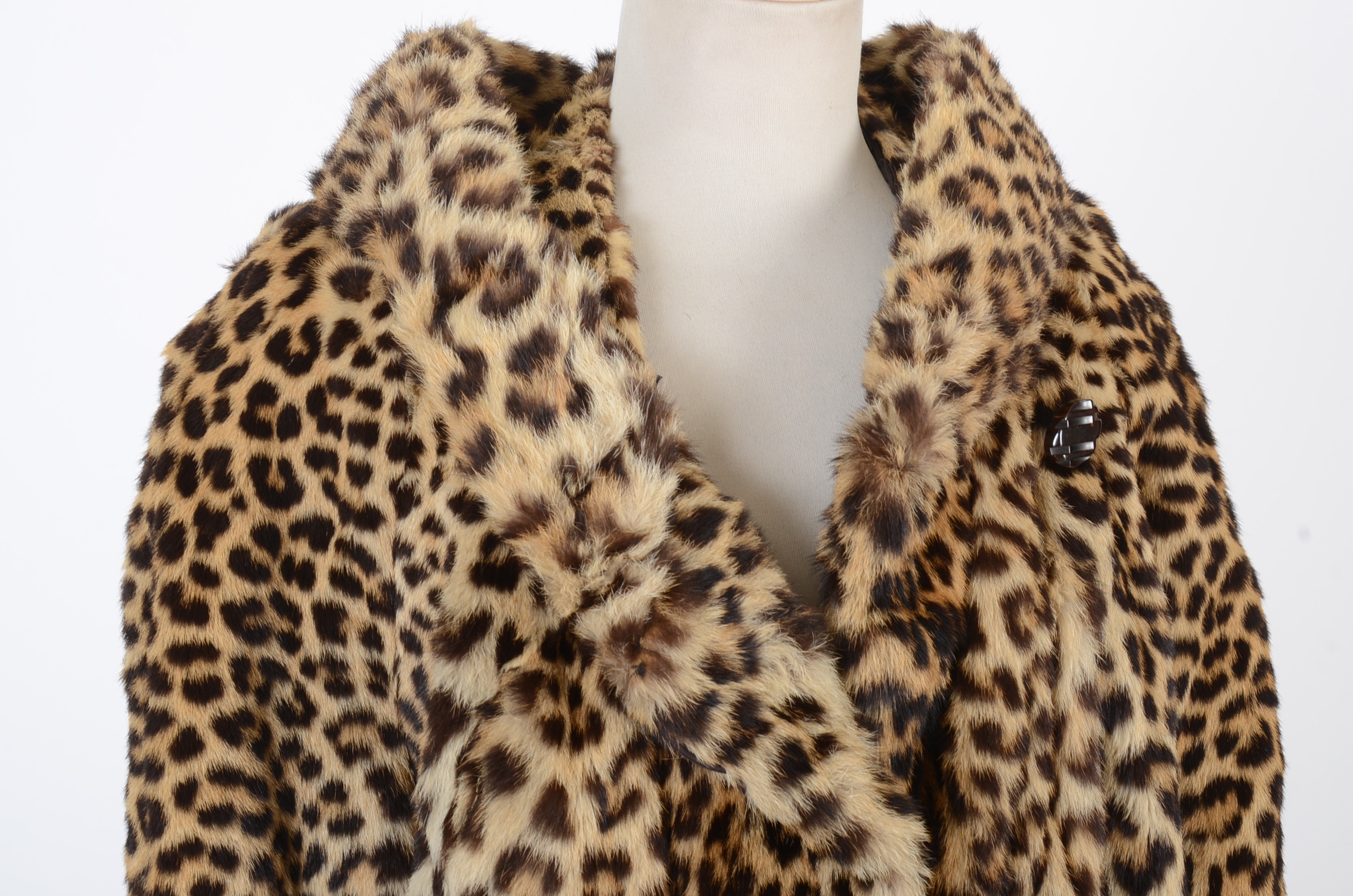 1950s Vintage Leopard Fur Coat 